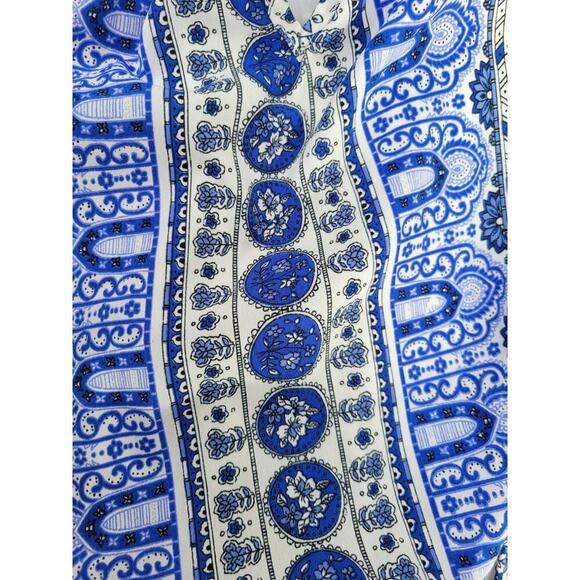 Japna Women’s Blue Multi-Print Sleeveless Maxi Dress with Keyhole Neckline – XS - Picture 6 of 11